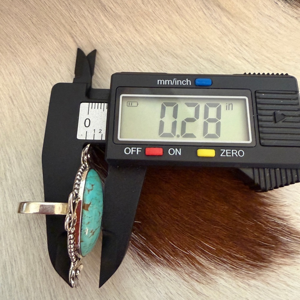 ❤️ Arizona Turquoise Navajo Style Statement Decorative Sterling Sz 7 Ring 8.1Gm - Picture 12 of 13